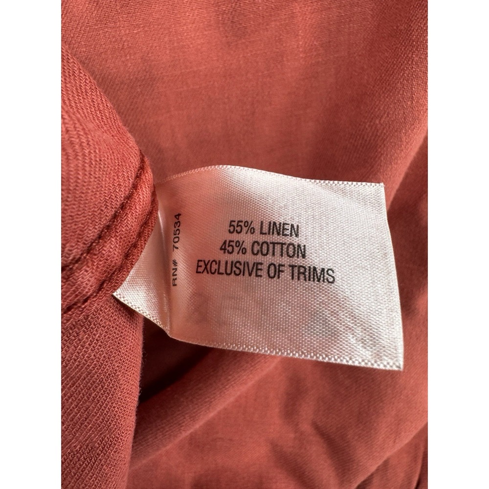 Orvis Active Fit Pearl Snap Long Sleeve Button Down Shirt Linen Blend Red Mens L - Picture 4 of 6